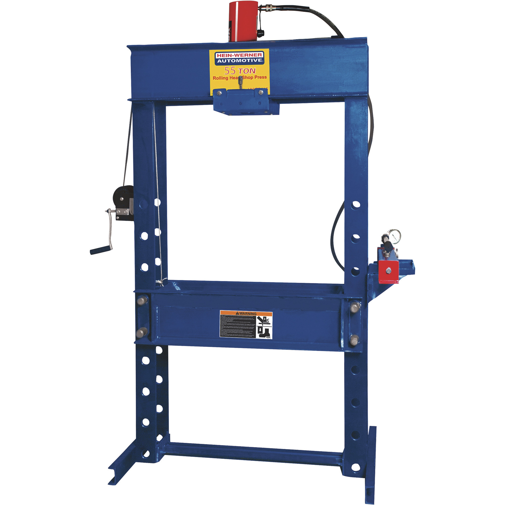 Hein-Werner 55-Ton Rolling Head Shop Press, Double-Acting Electric Pump, 13in. Stroke, Model# HW93415